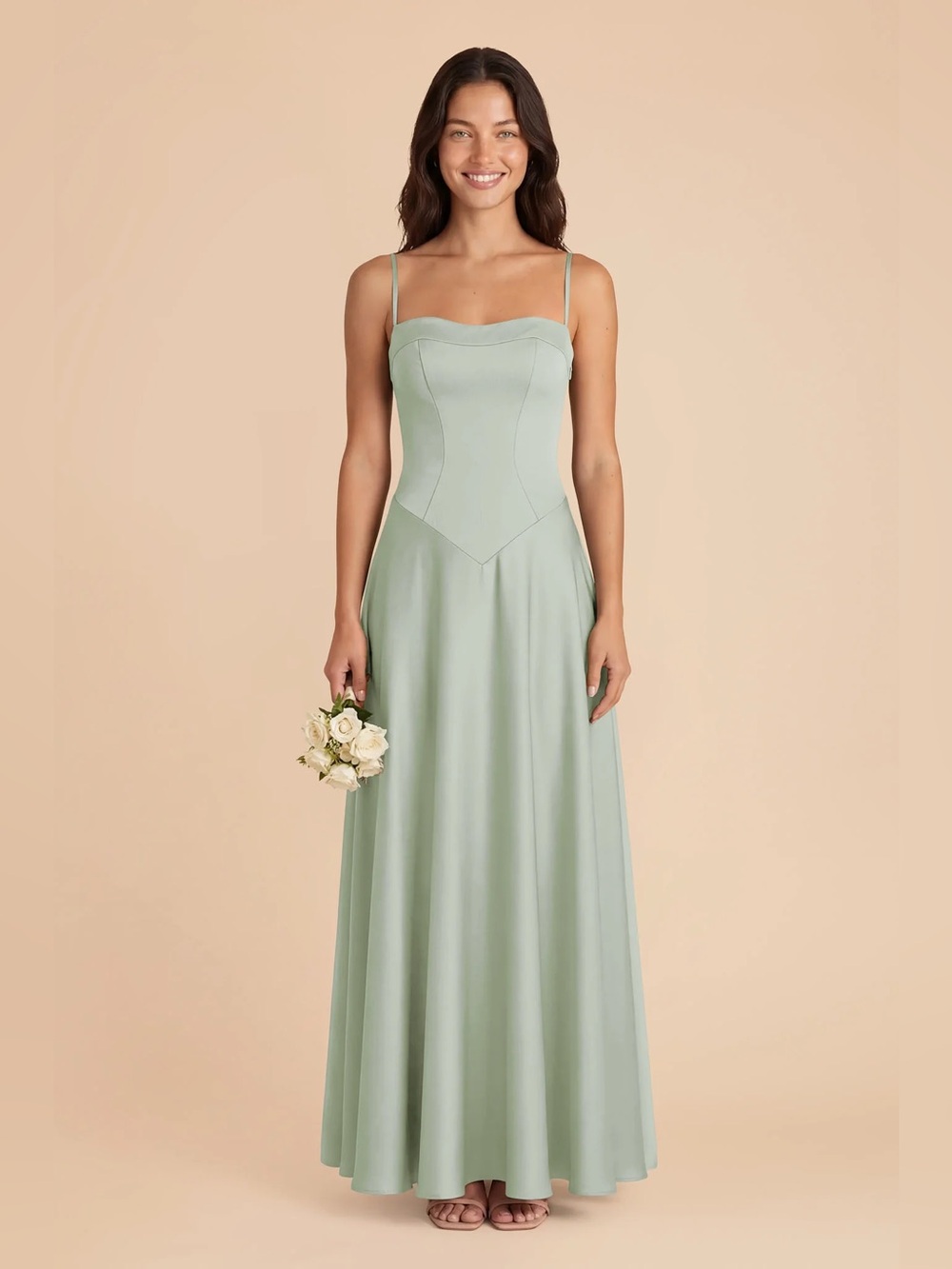 Birdy Grey Mary Dress in Matte Satin Green